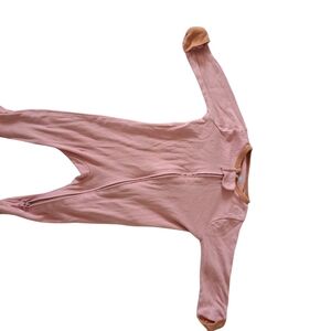 Pink Baby Onesie with Tan Accents